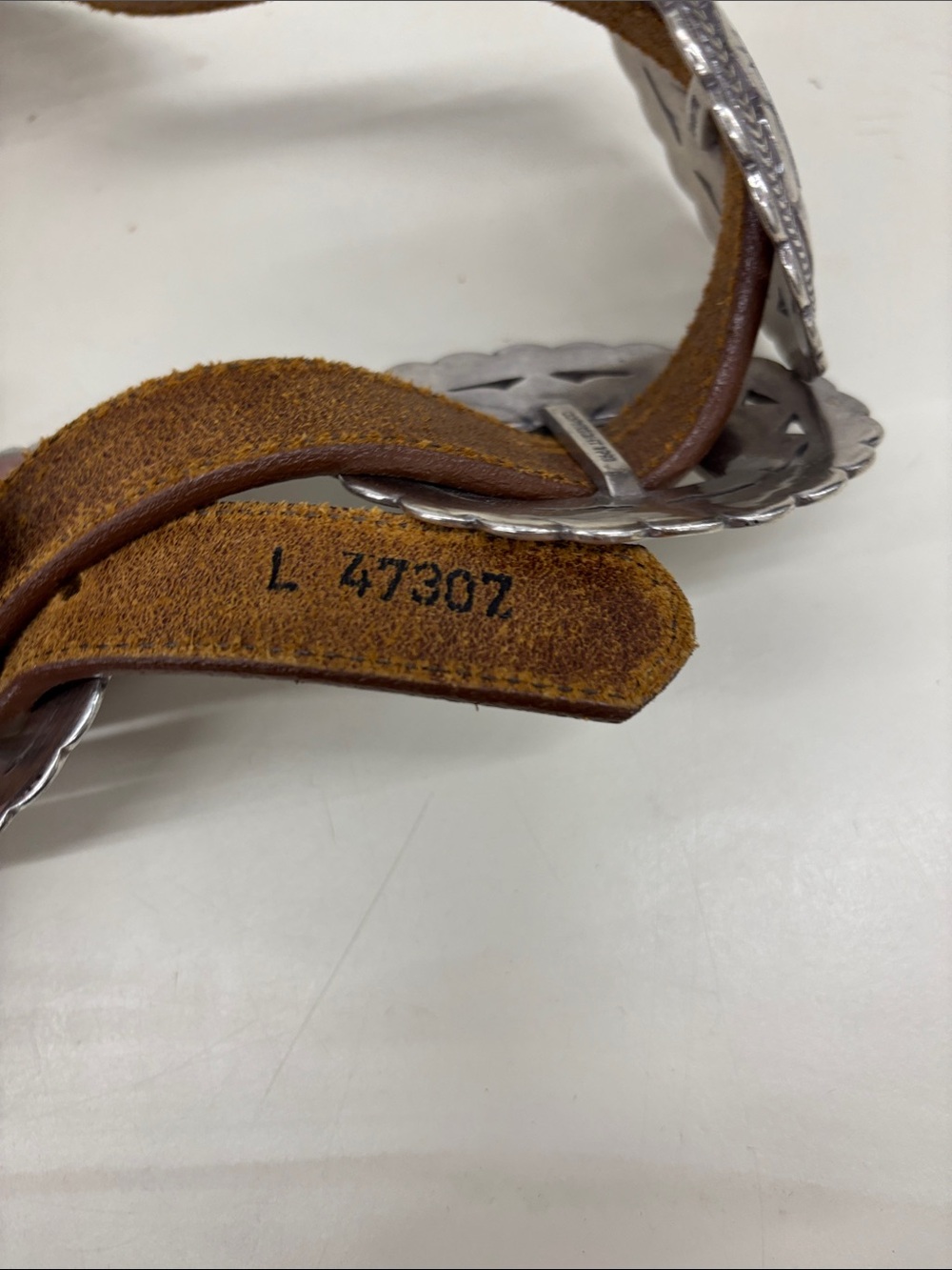Brighton Women’s Brown Leather Sunflower Concho Belt - Picture 4 of 10
